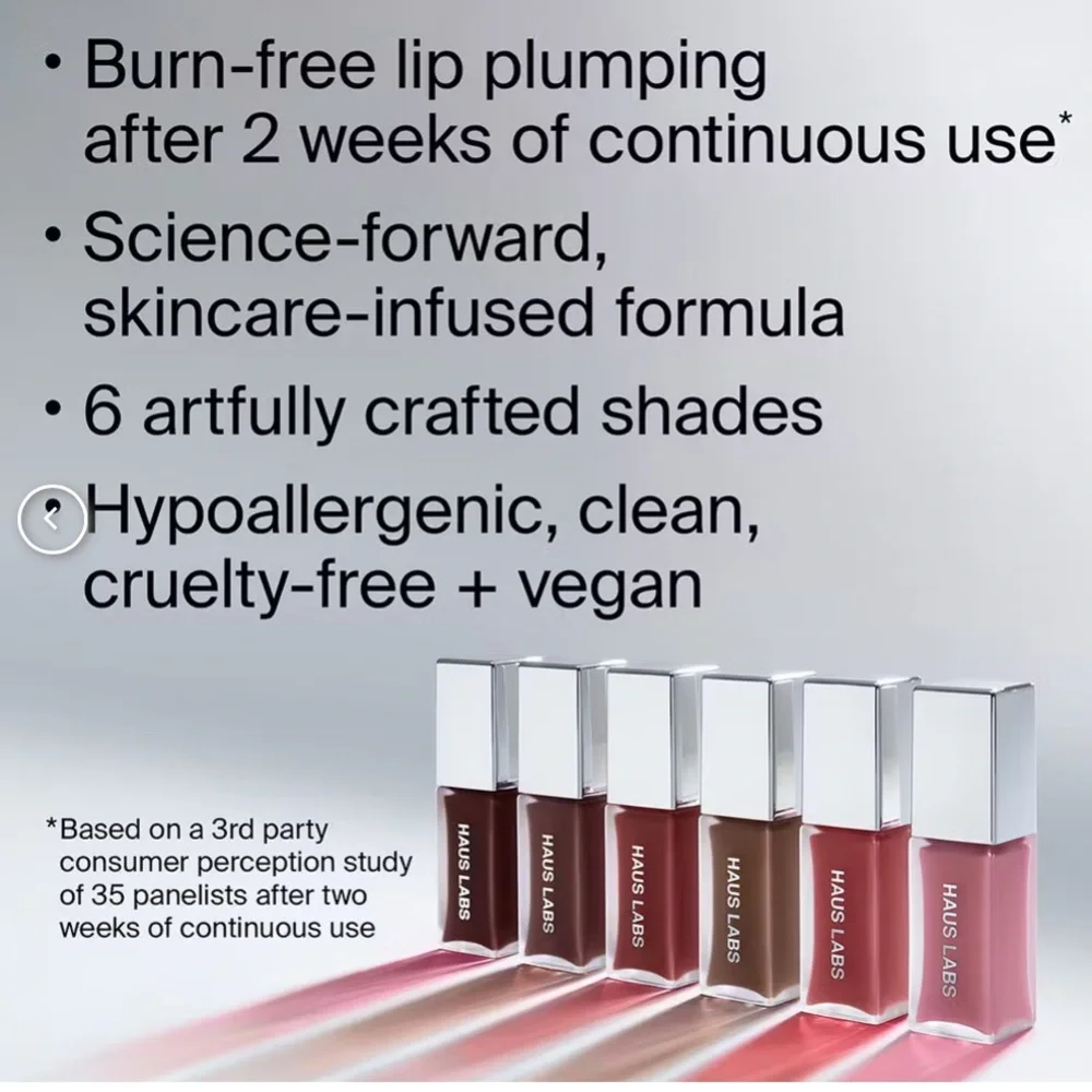 Haus Labs PHD HYBRID LIP GLAZE in Guava: soft warm pink; plumps lips in 2 weeks
